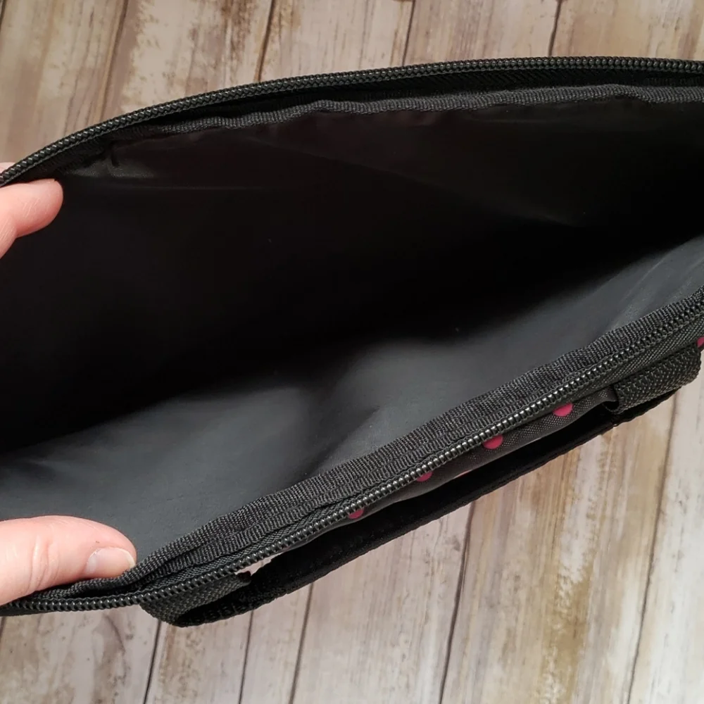 Pink and black device holder / bag